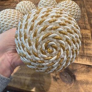 ✨ Set of 6 Hand Made Vintage-Style Swirl Design Textured Ornaments ✨